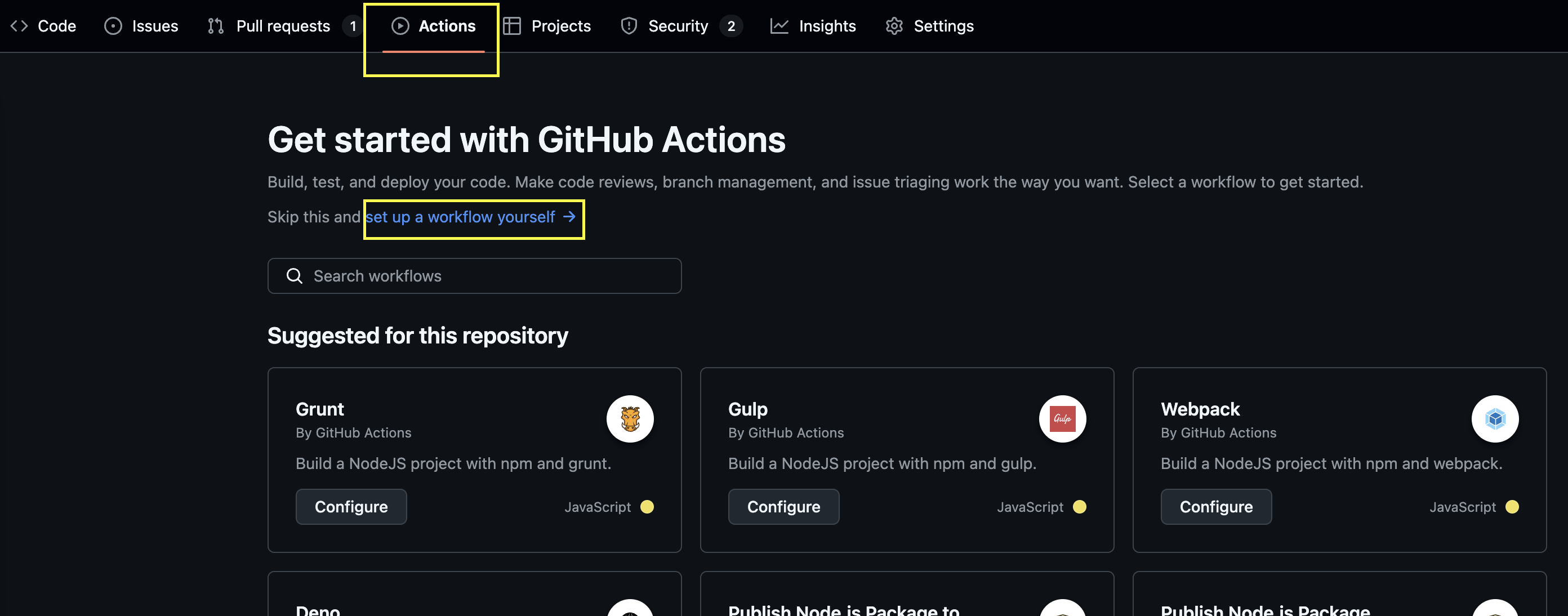 github actions